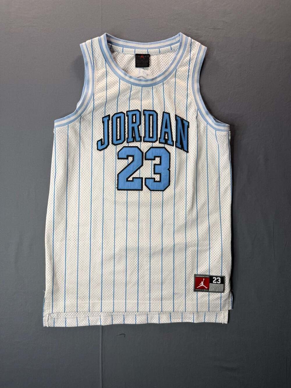 Jordan 23 Pinstripe Basketball Jersey Size 12-13 Youth UNC Blue